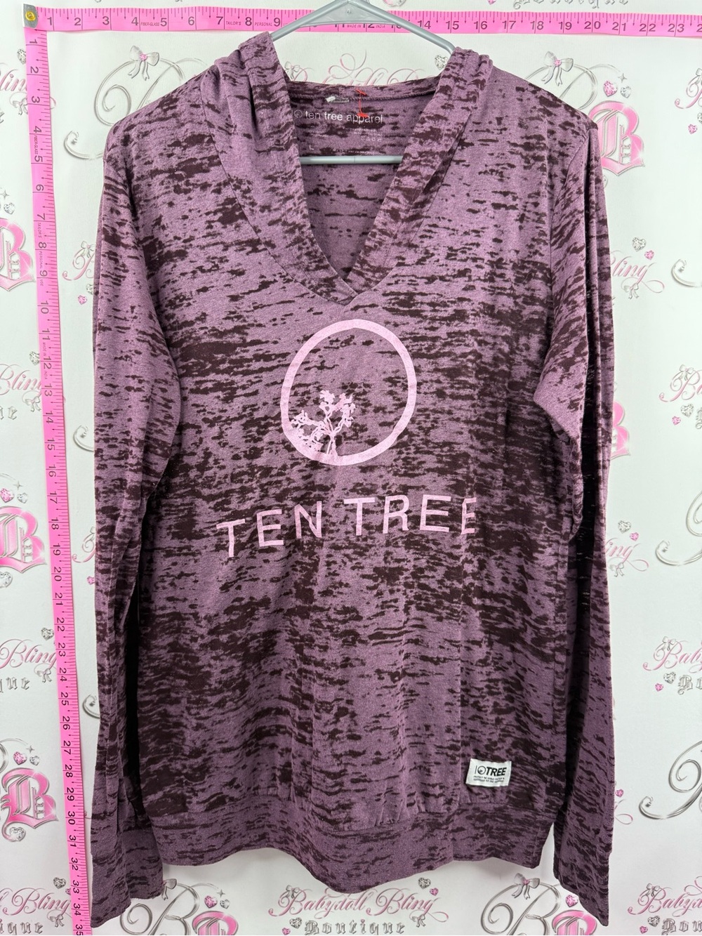 tentree sweater hoodie style Purple Burnout V-Neck Hoodie Tee